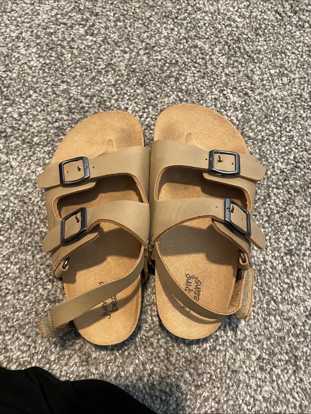 jumping beans Tan Double-Buckle Kids Sandals